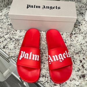 Palm Angles red never worn slides with box and dust bag